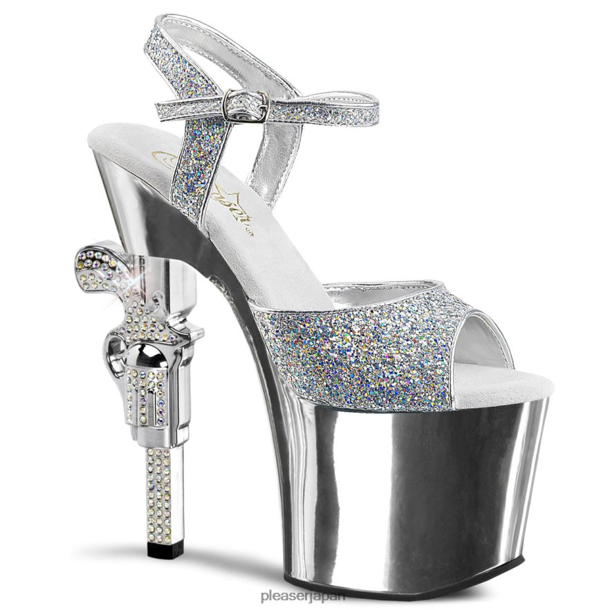 女性 リボルバー-709g 銀 Pleaser Shoes 履物 8400FH337