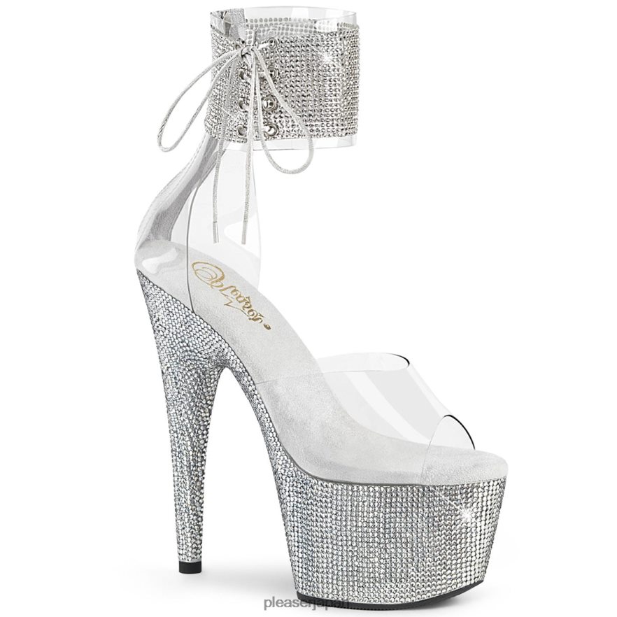 女性 宝石で飾られた-724rs クリア/シルバー Pleaser Shoes 履物 8400FH334